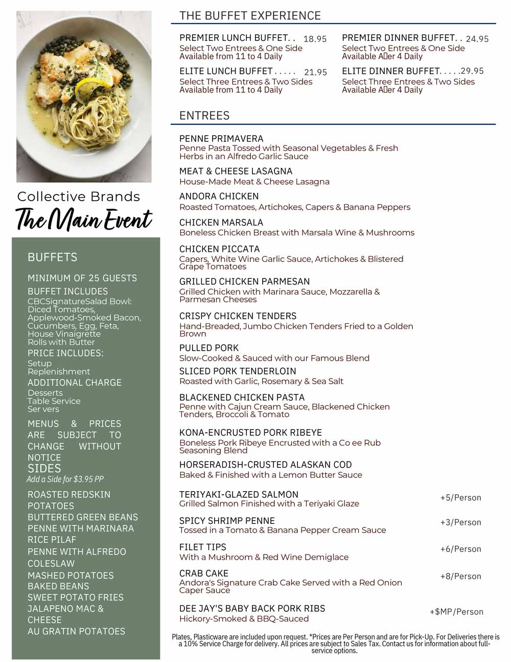 Collective Brand Catering Menu June 2024 page 1