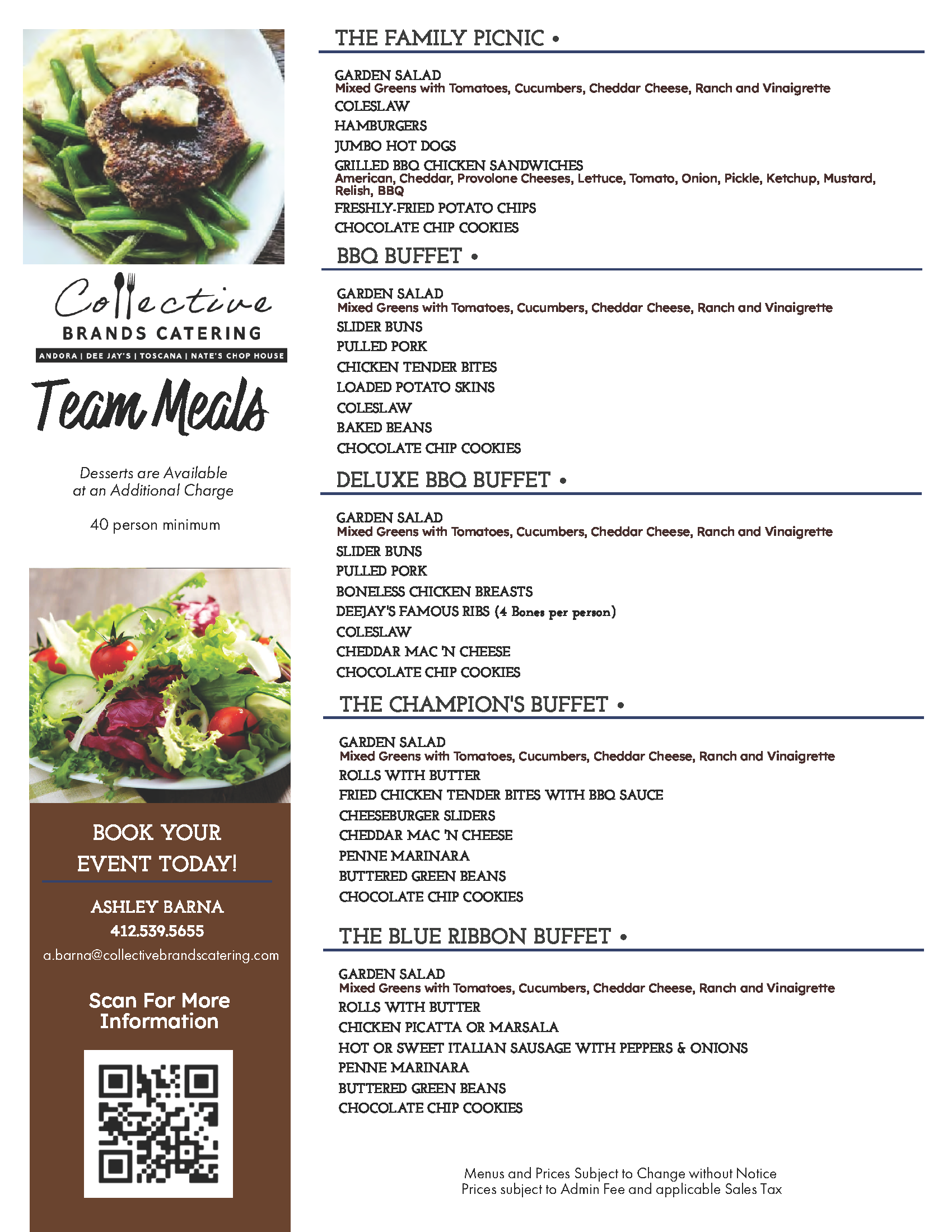 Collective Brands Catering Teams Menu 1